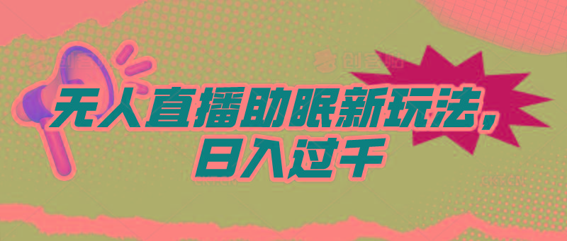 (9932期)无人直播助眠新玩法，24小时挂机，日入1000+-一个公司创业项目 - 淘金吧