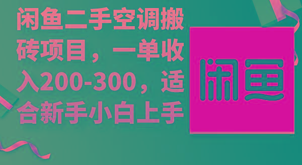 (9539期)闲鱼二手空调搬砖项目，一单收入200-300，适合新手小白上手-一个公司创业项目 - 淘金吧