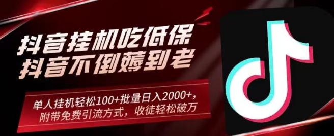 抖音挂机吃低保项目,单人挂机轻松100+批量日入2000+,附带免费引流方式,收徒轻松破万-一个公司创业项目 - 淘金吧