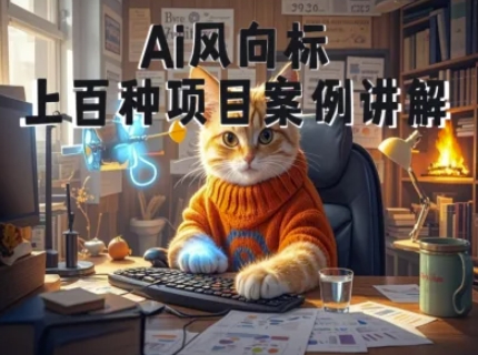 Ai风向标-附100种项目案例玩法-0基础小白到大神ai视频商业应用教学-一人公司创业项目 - 淘金吧