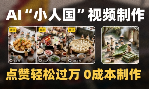 爆款1000W+播放微缩景观迷你小人国AI视频0成本制作全流程教学-一个公司创业项目 - 淘金吧