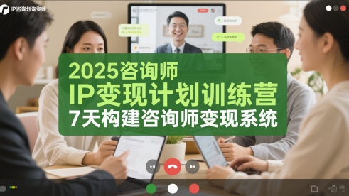 2025咨询师IP变现计划训练营,7天构建咨询师变现系统-一人公司创业项目 - 淘金吧