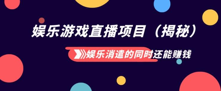 娱乐消遣的同时还能赚钱娱乐游戏直播项目（揭秘）-一人公司创业项目 - 淘金吧