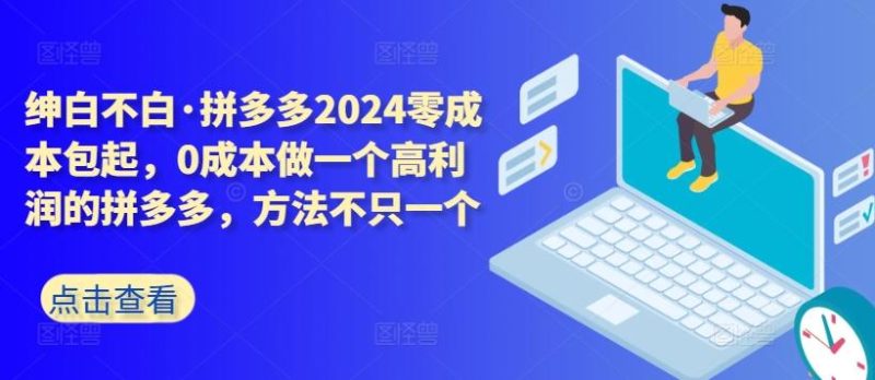 拼多多2024零成本包起,0成本做一个高利润的拼多多,方法不只一个-一个公司创业项目 - 淘金吧