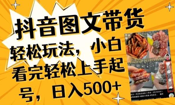 抖音图文带货已过时?那你不如仔细看看这个,小白看完轻松上手起号,日入500+不是梦【揭秘】-一个公司创业项目 - 淘金吧