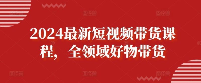 2024最新短视频带货课程,全领域好物带货-一个公司创业项目 - 淘金吧