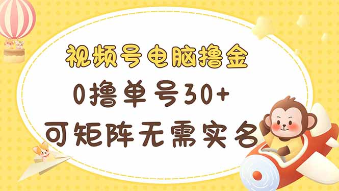 视频号电脑撸金 0撸单号30+ 可矩阵 无需实名多号多得-一个公司创业项目 - 淘金吧