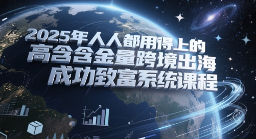 2025年人人都用得上的高含金量跨境出海成功致富系统课程-一个公司创业项目 - 淘金吧