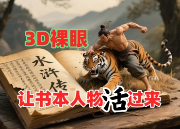 书本人物裸眼3D视频，新的玩法，流量超猛，保姆级教程-一个公司创业项目 - 淘金吧