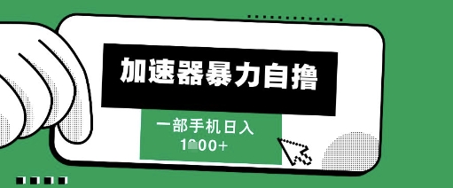 205新风口，加速器暴力自撸，单机日入1k+【揭秘】-一个公司创业项目 - 淘金吧