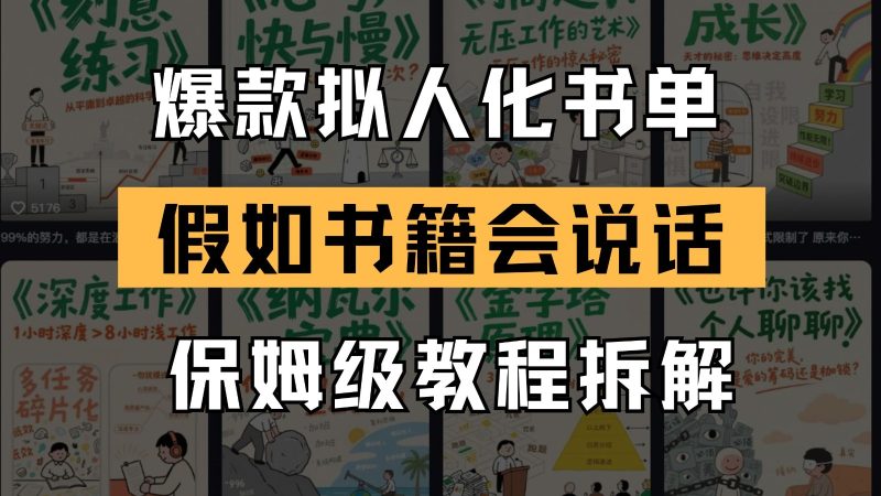 最新爆款拟人化书单玩法 假如书籍会说话 保姆级教程-一个公司创业项目 - 淘金吧