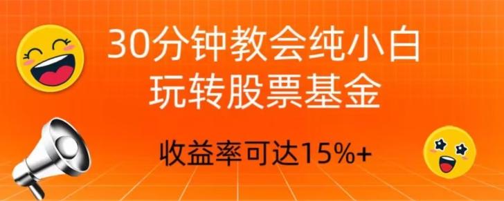 30分钟教会你玩转股票基金,只教好的筛选方法,不荐股-一个公司创业项目 - 淘金吧