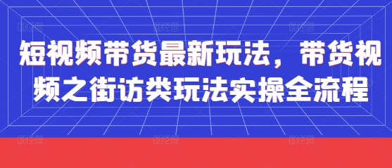 短视频带货最新玩法,带货视频之街访类玩法实操全流程-一个公司创业项目 - 淘金吧
