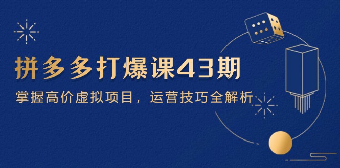 拼多多打爆课第 43 期,掌握高价虚拟项目,运营技巧全解析(15节-一个公司创业项目 - 淘金吧