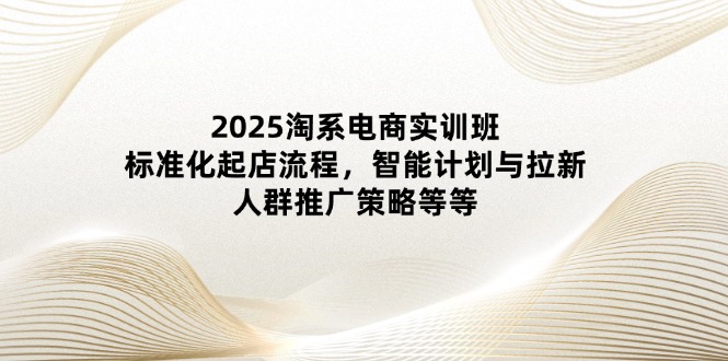 2025淘系电商实训班:标准化起店流程,智能计划与拉新,人群推广策略等等-一个公司创业项目 - 淘金吧