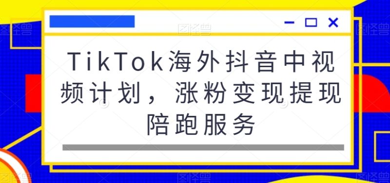 TikTok海外抖音中视频计划,涨粉变现提现陪跑服务-一个公司创业项目 - 淘金吧