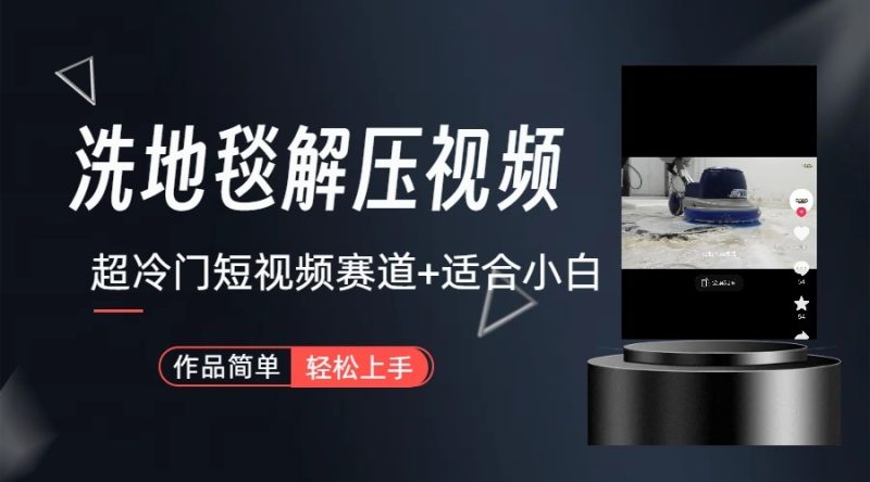 超冷门抖音赛道-清洗地毯解压视频-简单无脑怼作品-一个公司创业项目 - 淘金吧