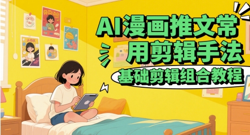 AI漫画推文常用剪辑手法,基础剪辑组合教程-一个公司创业项目 - 淘金吧