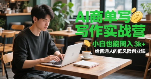 AI商单写作实战营,小白也能周入3k+,给普通人的低风险创业课-一个公司创业项目 - 淘金吧