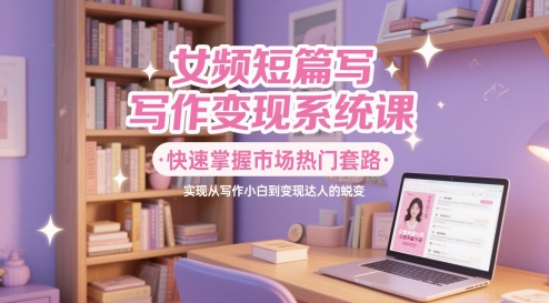 女频短篇写作变现系统课，快速掌握市场热门套路，实现从写作小白到变现达人的蜕变-一个公司创业项目 - 淘金吧