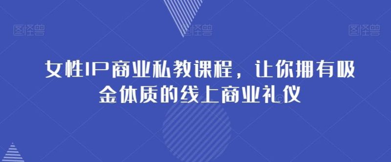 女性IP商业私教课程,让你拥有吸金体质的线上商业礼仪-一个公司创业项目 - 淘金吧