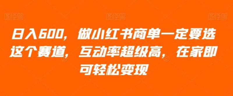 日入600,做小红书商单一定要选这个赛道,互动率超级高,在家即可轻松变现-一个公司创业项目 - 淘金吧