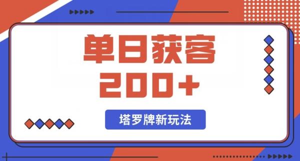 每日获客200+暴力塔罗牌玩法-一个公司创业项目 - 淘金吧