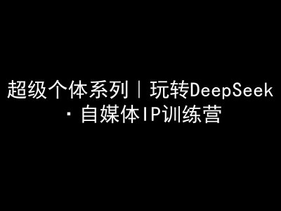 超级个体系列,玩转DeepSeek·自媒体IP训练营,deepseek教程-一个公司创业项目 - 淘金吧