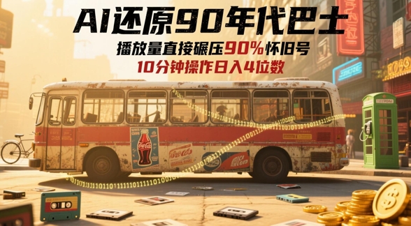 AI还原90年代巴士,一帧就让70后泪崩,播放量直接碾压90%怀旧号,每天操作十分钟,日入四位数-一个公司创业项目 - 淘金吧