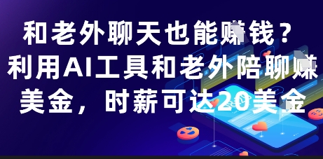 和老外聊天也能挣钱?利用AI工具和老外陪聊挣美金,时薪可达20刀-一个公司创业项目 - 淘金吧