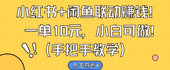 小红书+闲鱼联动挣钱,一单10元,小白可做-一个公司创业项目 - 淘金吧