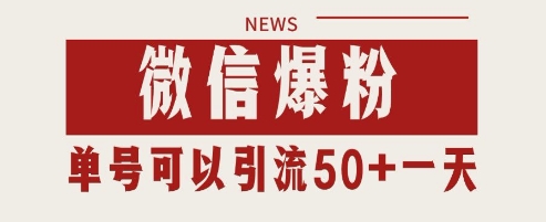 微信爆粉,私域暴力引流打法日引千粉 单号日进50+【揭秘】-一个公司创业项目 - 淘金吧