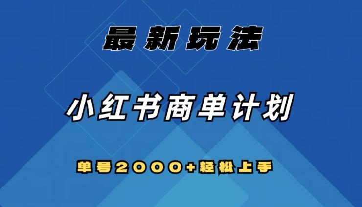全网首发，小红书商单计划最新玩法，单号2000+可扩大可复制【揭秘】-一个公司创业项目 - 淘金吧