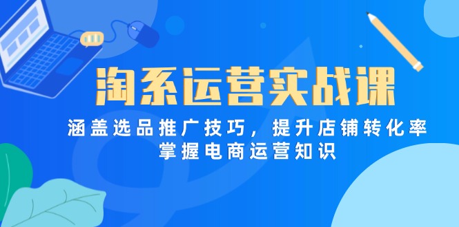 淘系运营实战课,涵盖选品推广技巧,提升店铺转化率,掌握电商运营知识-一个公司创业项目 - 淘金吧