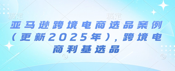 亚马逊跨境电商选品案例(更新2025年4月),跨境电商利基选品-一个公司创业项目 - 淘金吧
