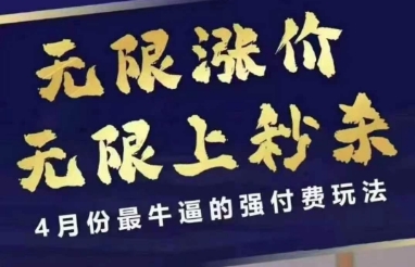 4月12号拼多多线上课,无限涨价,无限上秒杀,4月份最牛逼的强付费玩法-一个公司创业项目 - 淘金吧