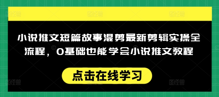 小说推文短篇故事混剪最新剪辑实操全流程，0基础也能学会小说推文教程，肯干多发日入多张-一个公司创业项目 - 淘金吧