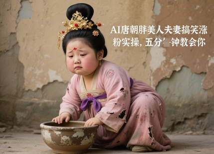 AI唐朝胖美人夫妻搞笑涨粉实操,五分钟教会你-一个公司创业项目 - 淘金吧
