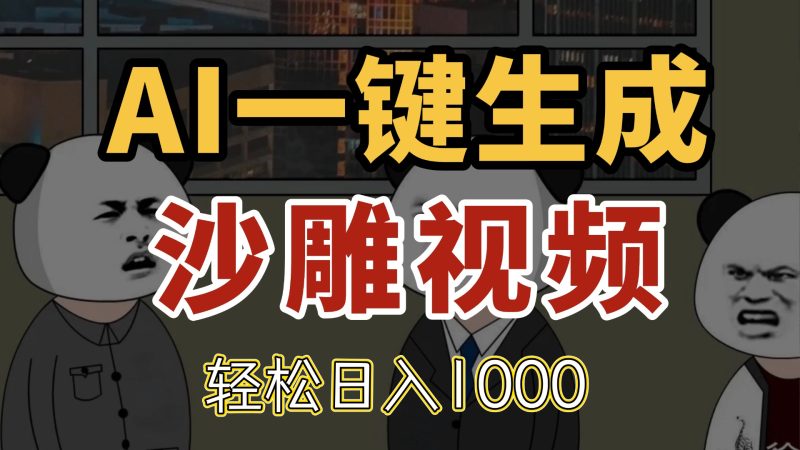 AI一键生成沙雕视频,一条视频千万播放,轻松日入1000-一个公司创业项目 - 淘金吧