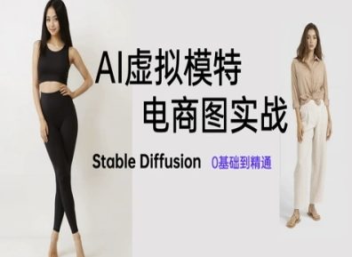 AI虚拟模特电商图实战,AI绘画Stable Diffusion 0基础到精通-一个公司创业项目 - 淘金吧