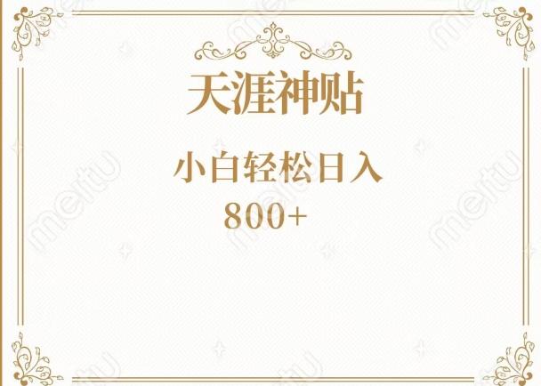 神级项目！天涯神贴再现江湖！小白轻松入手，三个月变现10w+-一个公司创业项目 - 淘金吧