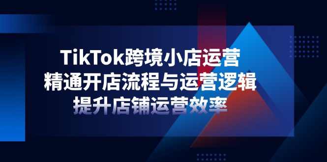 TikTok跨境小店运营,精通开店流程与运营逻辑,提升店铺运营效率-一人公司创业项目 - 淘金吧