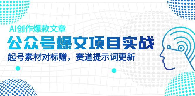 公众号爆文项目实战，AI创作爆款文章，起号素材对标赠(附赛道AI提示词-一个公司创业项目 - 淘金吧