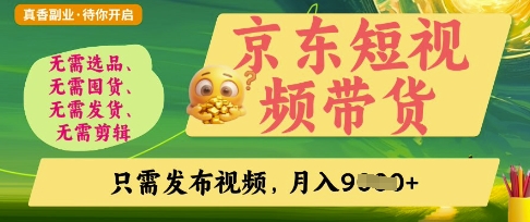京东短视频带货,开启零门槛躺Z新时代【揭秘】-一个公司创业项目 - 淘金吧