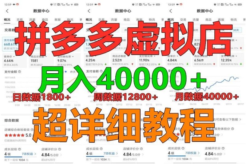 拼多多虚拟电商训练营月入40000+，全网最详细，你做你也行，暴利稳定长久-一个公司创业项目 - 淘金吧