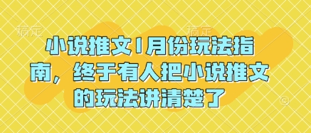 小说推文1月份玩法指南,终于有人把小说推文的玩法讲清楚了!-一个公司创业项目 - 淘金吧