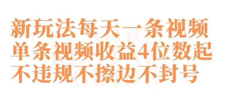 快手新玩法每天一条视频单条视频收益4位数起不违规不擦边不封号【揭秘】-一个公司创业项目 - 淘金吧