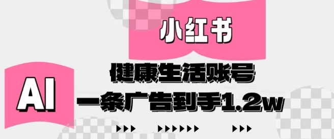 小红书AI健康生活账号，作品制作简单好变现，一条广告到手1.2w-一个公司创业项目 - 淘金吧
