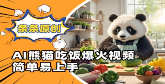 Ai熊猫吃饭爆火视频,条条原创,简单易上手-一个公司创业项目 - 淘金吧