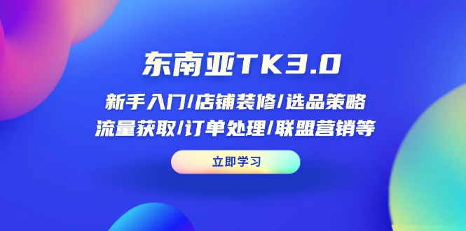 东南亚TK3.0:新手入门/店铺装修/选品策略/流量获取/订单处理/联盟营销等-一个公司创业项目 - 淘金吧